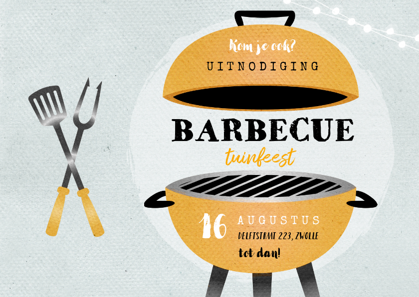 Wonderbaarlijk Uitnodiging bbq tuinfeest barbecue grill | Kaartje2go HP-11