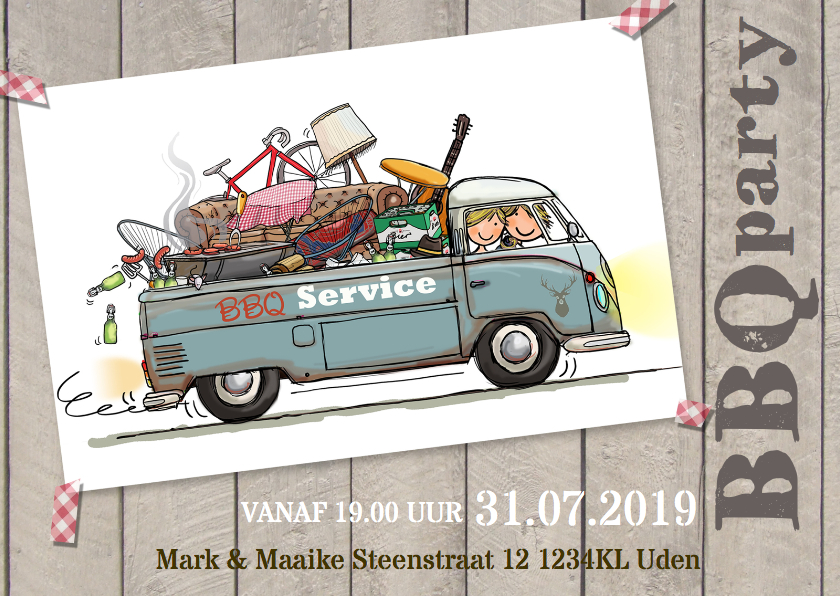 Uitnodiging bbq vwbus pickup - Uitnodigingen Uitnodigingen - Uitnodiging bbq vwbus pickup