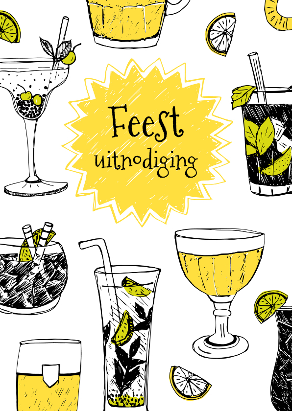Uitnodiging bier en cocktails - Uitnodigingen Uitnodigingen - Uitnodiging bier en cocktails