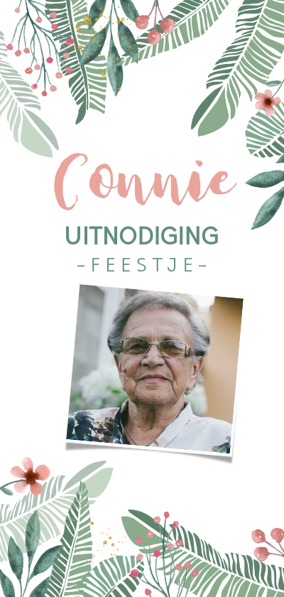 Uitnodiging botanical bloemen en takjes - Uitnodigingen Uitnodigingen - Uitnodiging botanical bloemen en takjes
