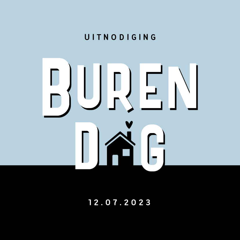 Uitnodigingen - Uitnodiging burendag buurtfeest huisjes bbq party