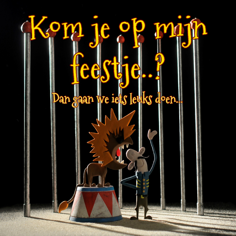 Uitnodiging circus Leeuw - Uitnodigingen Uitnodigingen - Uitnodiging circus Leeuw