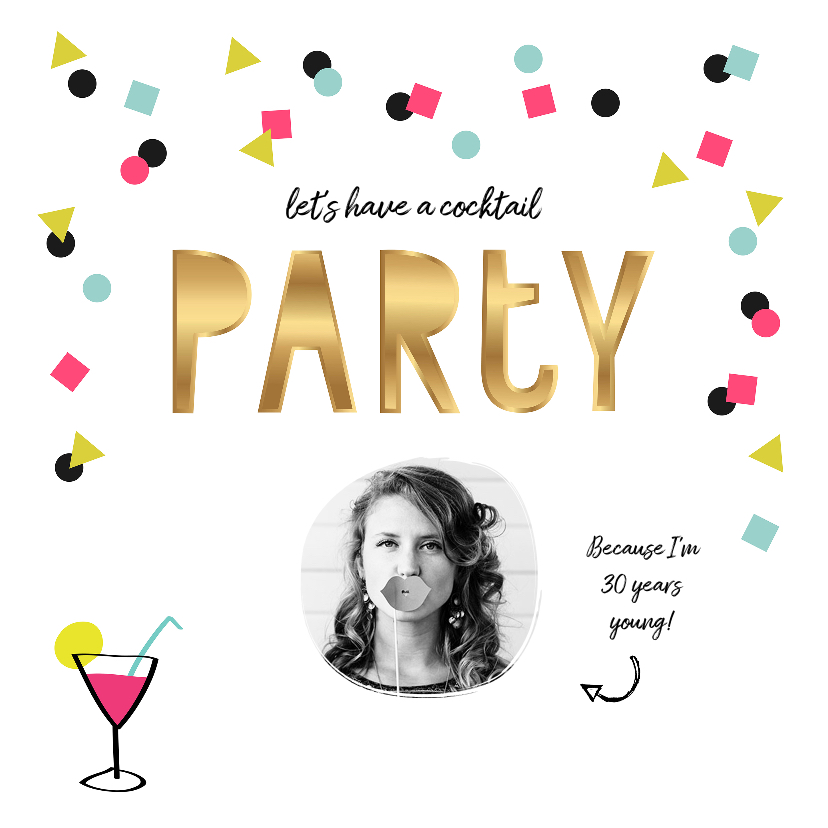 Uitnodiging (cocktail) verjaardag party - Uitnodigingen Uitnodigingen - Uitnodiging (cocktail) verjaardag party