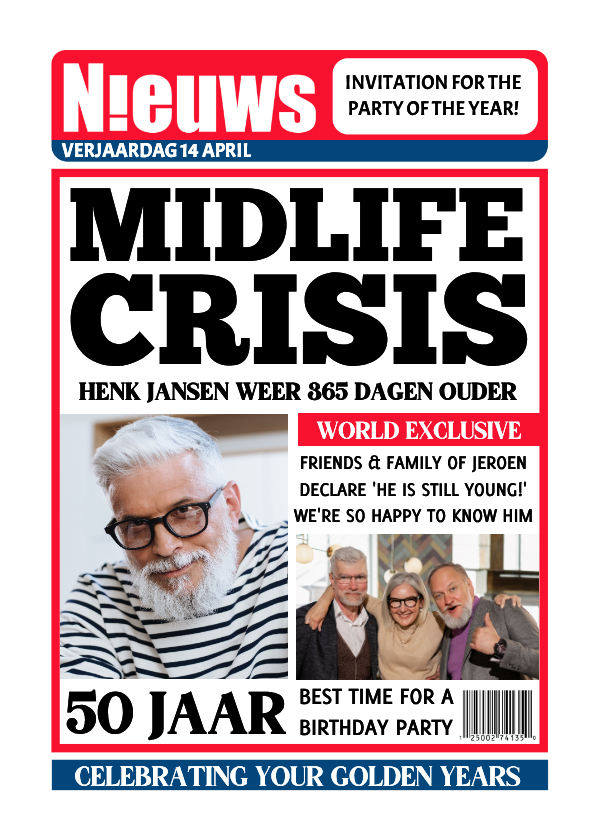 Uitnodigingen - Uitnodiging cover nieuws krant tijdschrift