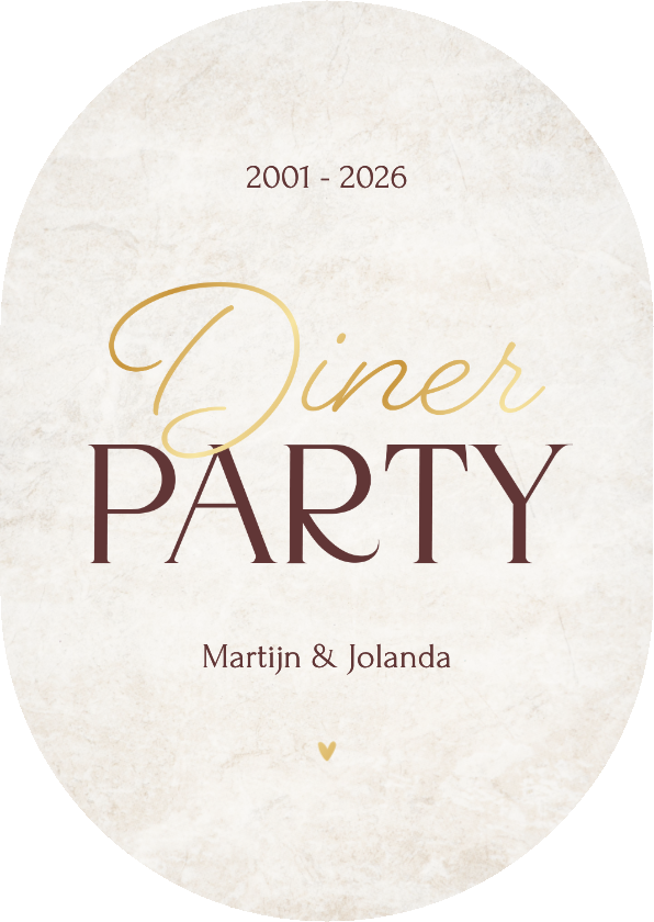 Uitnodiging dinerparty steenlook ovaal stijlvol - Uitnodigingen Uitnodigingen - Uitnodiging dinerparty steenlook ovaal stijlvol