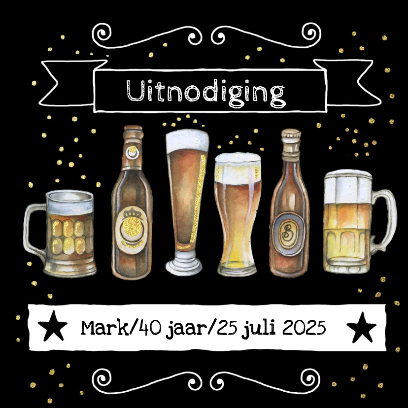 Uitnodigingen - Uitnodiging feestje bier