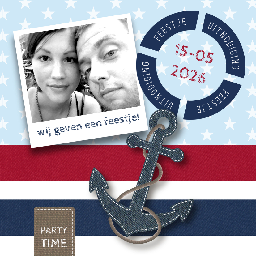 Uitnodiging feestje nautisch foto - Uitnodigingen Uitnodigingen - Uitnodiging feestje nautisch foto