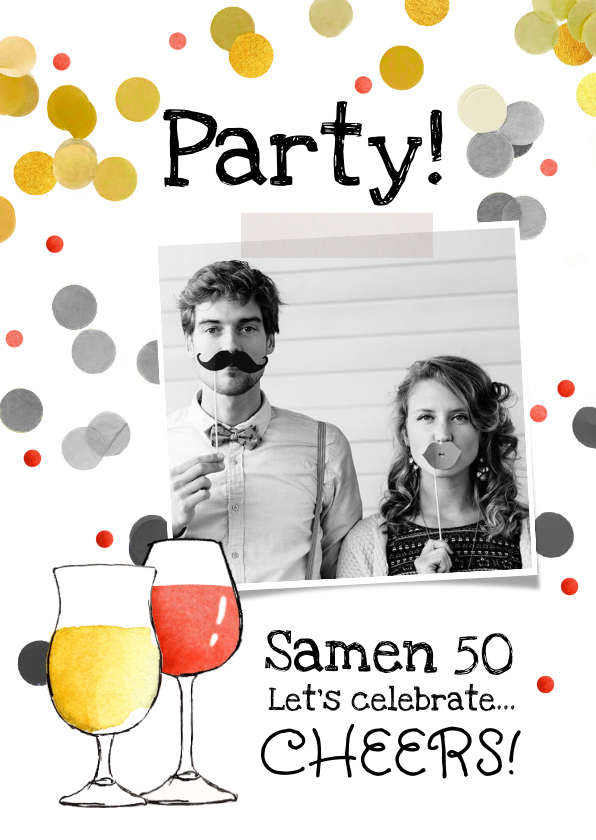 Uitnodiging feestje samen cheers - Uitnodigingen Uitnodigingen - Uitnodiging feestje samen cheers