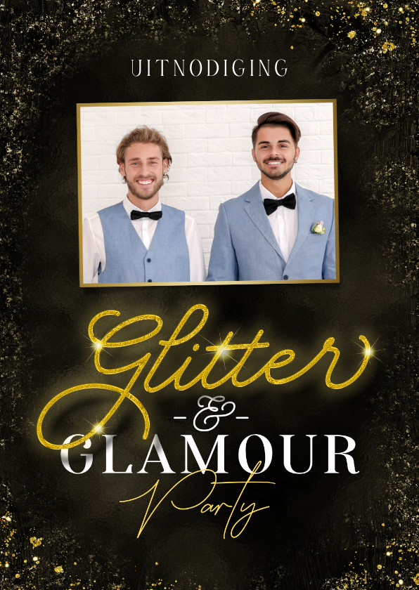 Uitnodigingen - Uitnodiging Glitter & Glamour party foto