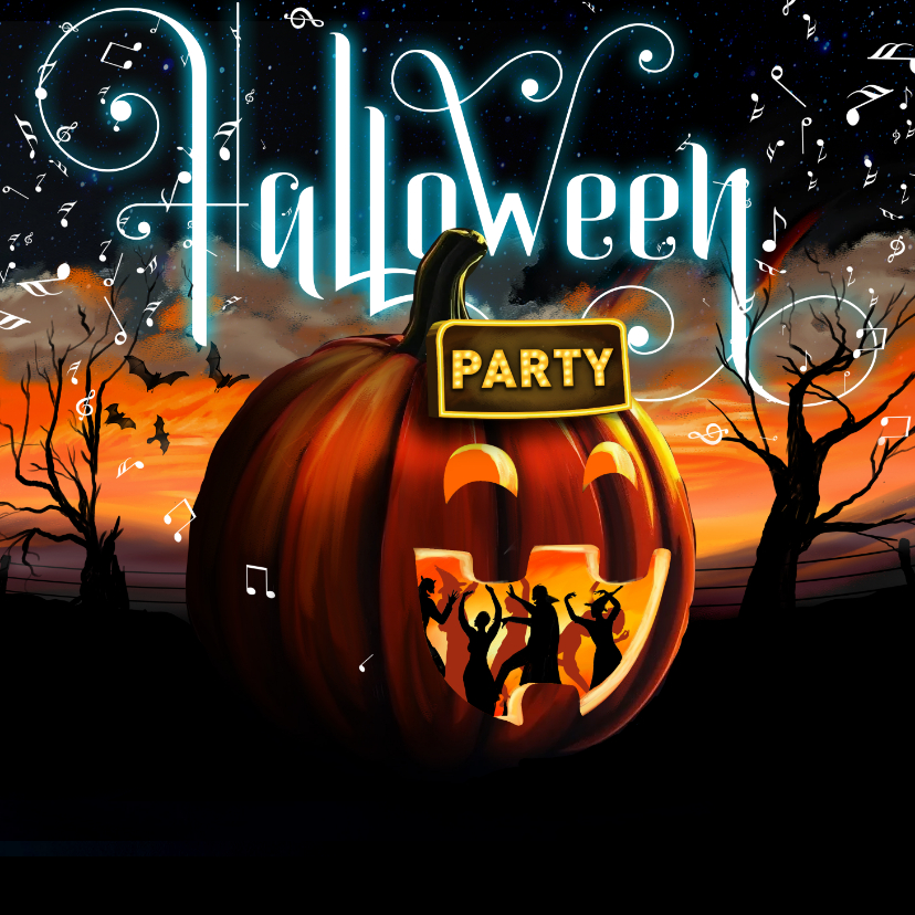 Uitnodiging Halloween Party Dansen In Een Pompoen - Uitnodigingen Uitnodigingen - Uitnodiging Halloween Party Dansen In Een Pompoen