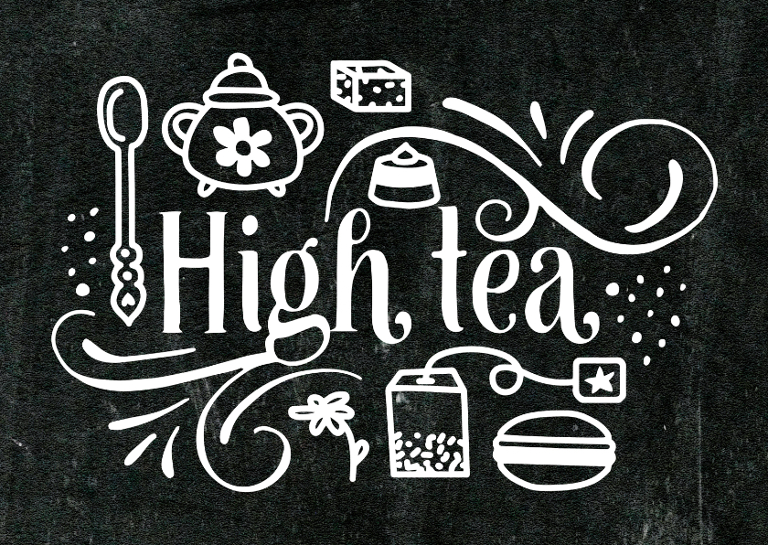 Uitnodiging High Tea Krijtbord - Uitnodigingen Uitnodigingen - Uitnodiging High Tea Krijtbord