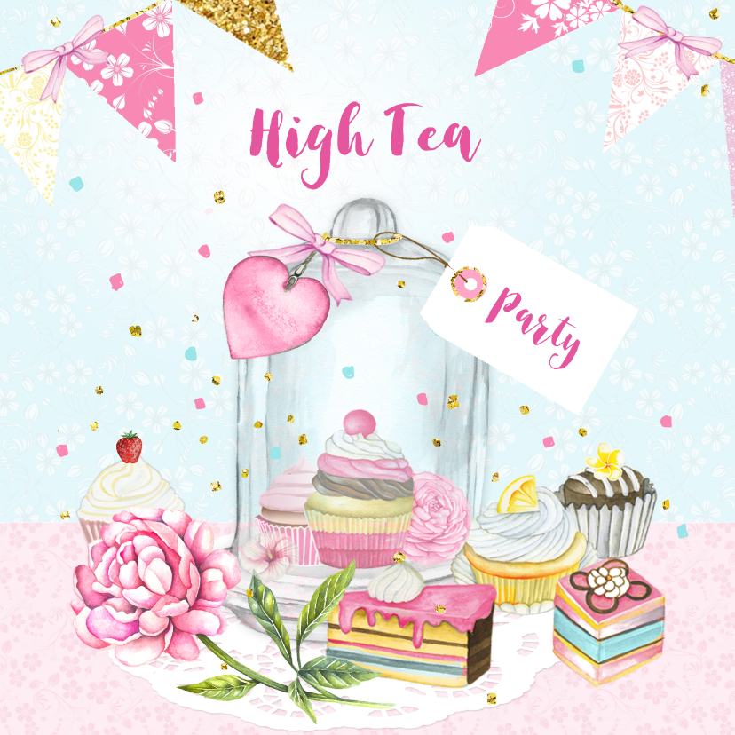 Welp Uitnodiging High Tea stolp taartjes | Kaartje2go KA-06