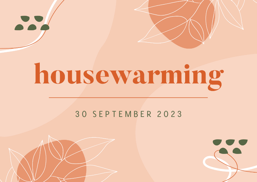 Uitnodigingen - Uitnodiging housewarming abstract