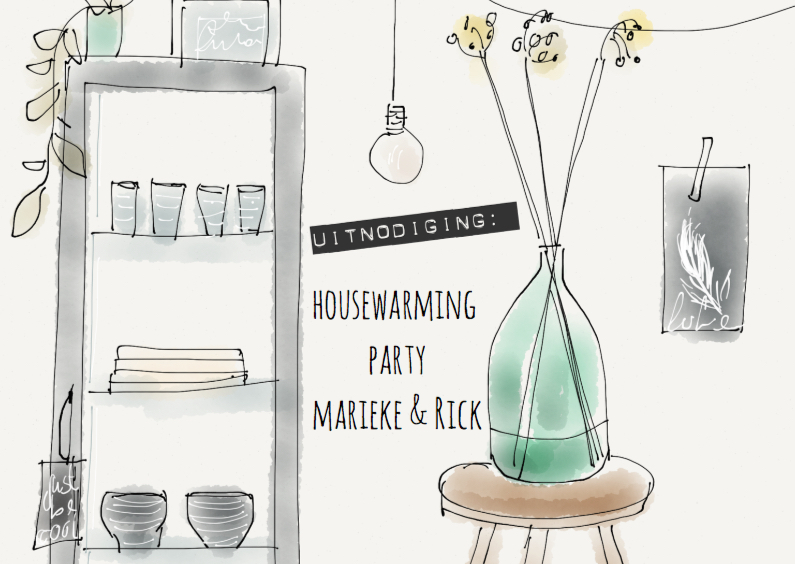 Uitnodiging housewarming Hip - Uitnodigingen Uitnodigingen - Uitnodiging housewarming Hip