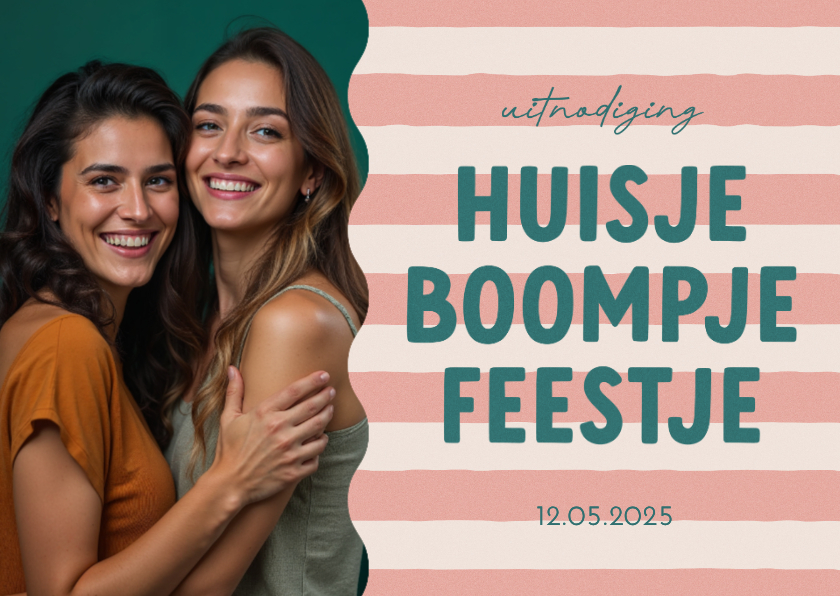 Uitnodigingen - Uitnodiging huisje boompje feestje met foto housewarming