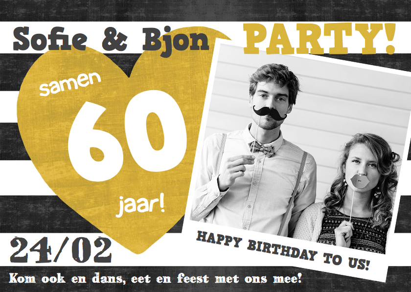 Uitnodiging jarig samen party - Uitnodigingen Uitnodigingen - Uitnodiging jarig samen party