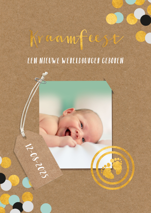 Uitnodigingen - Uitnodiging kraamfeest baby jongen paspoort