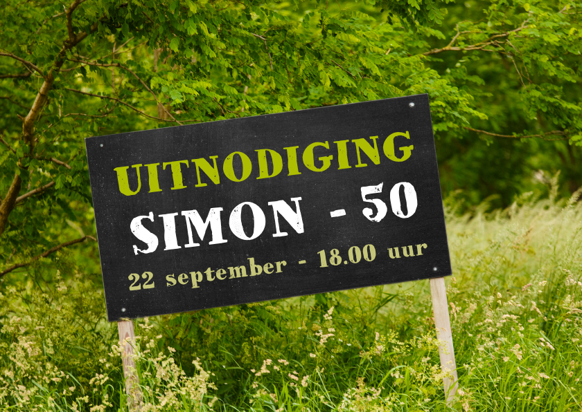 Uitnodigingen - Uitnodiging krijtbord natuur OT