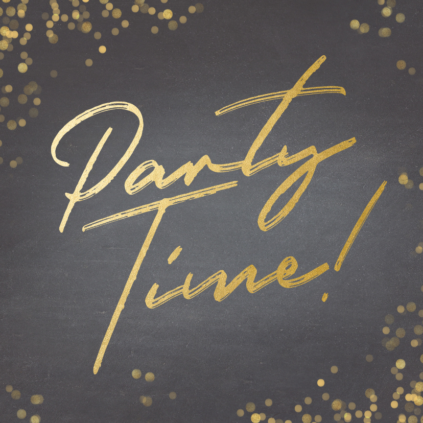 Uitnodigingen - Uitnodiging krijtbord Party Time!