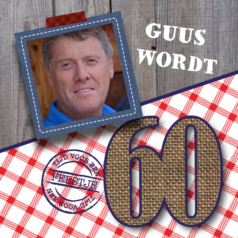 Uitnodiging man 60 stoer - Uitnodigingen Uitnodigingen - Uitnodiging man 60 stoer