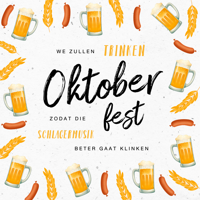 Uitnodiging Oktoberfest bier worst duits - Uitnodigingen Uitnodigingen - Uitnodiging Oktoberfest bier worst duits