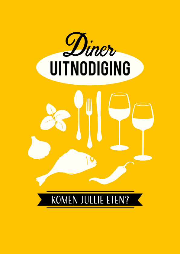Uitnodiging om gezellig te komen eten - Uitnodigingen Uitnodigingen - Uitnodiging om gezellig te komen eten
