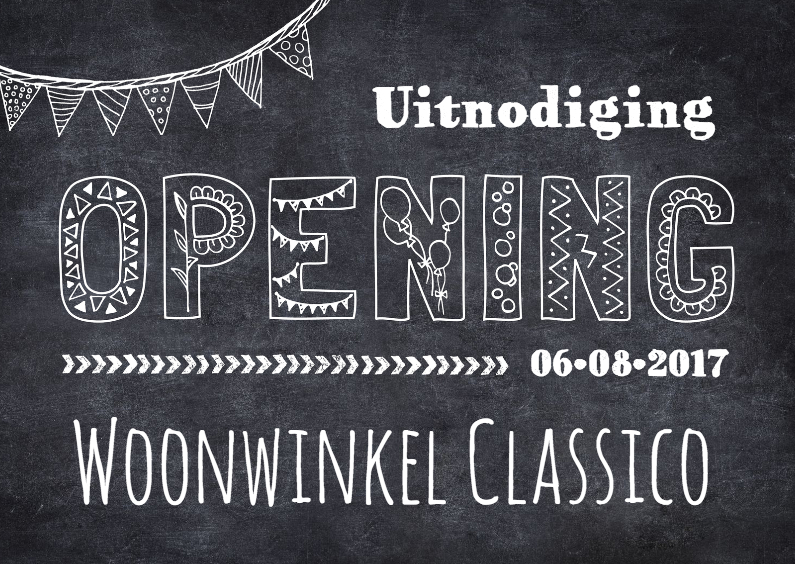 Uitnodiging opening krijtbord - Uitnodigingen Uitnodigingen - Uitnodiging opening krijtbord