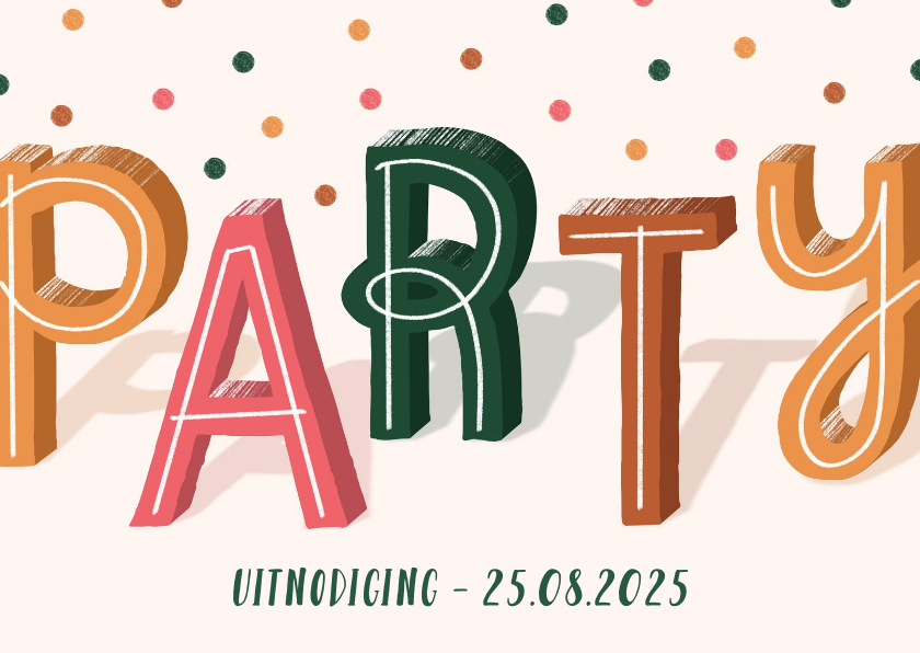 Uitnodiging party met confetti - Uitnodigingen Uitnodigingen - Uitnodiging party met confetti