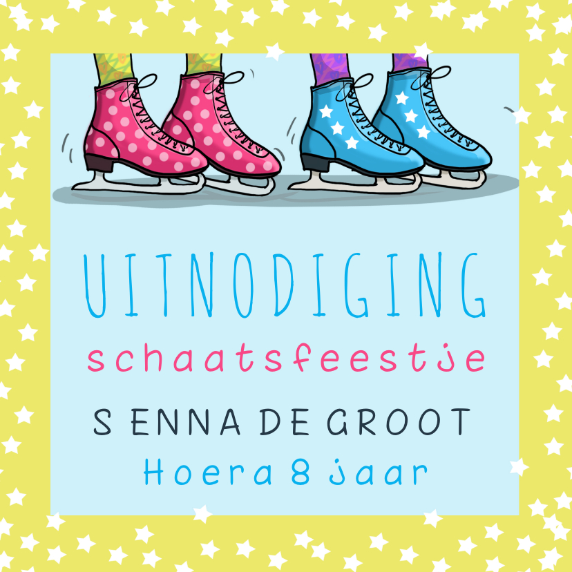 Uitnodiging schaatsfeestje - Uitnodigingen Uitnodigingen - Uitnodiging schaatsfeestje