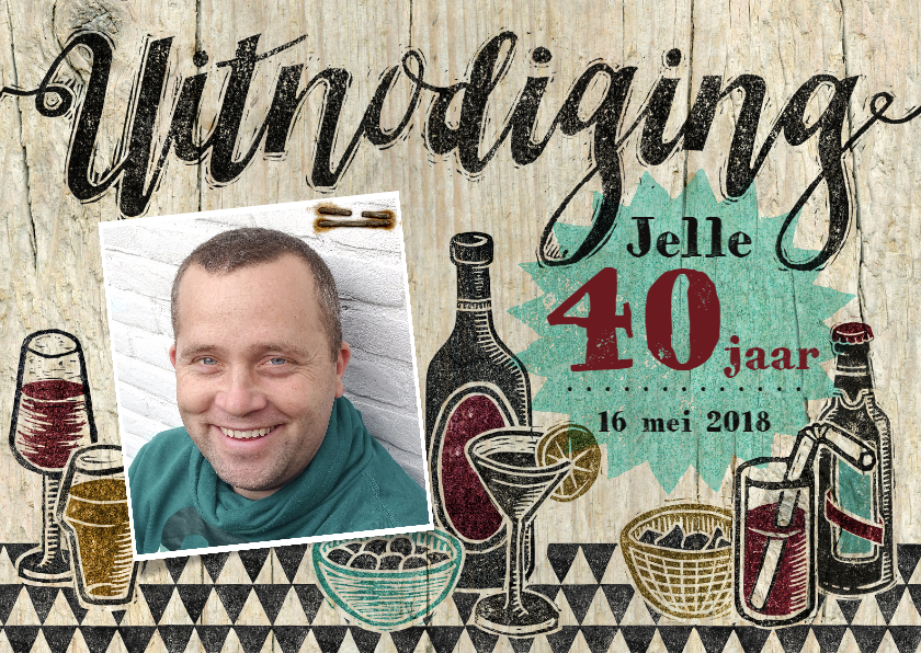 Uitnodiging stempel stoer man - Uitnodigingen Uitnodigingen - Uitnodiging stempel stoer man
