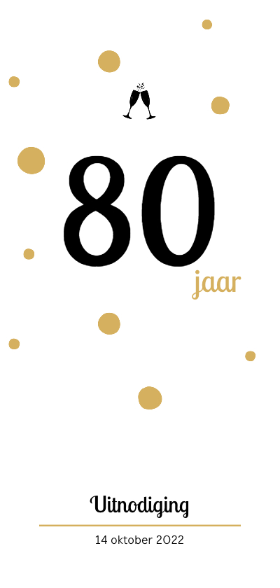Uitnodiging stippen goud - Uitnodigingen Uitnodigingen - Uitnodiging stippen goud