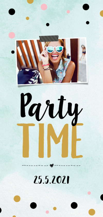 Uitnodiging Stippen Waterverf - Uitnodigingen Uitnodigingen - Uitnodiging Stippen Waterverf