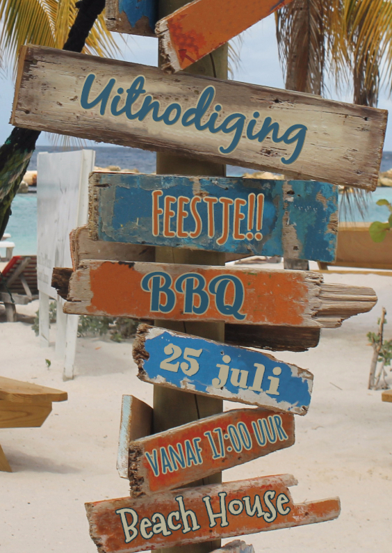 uitnodiging STRAND paal S - Uitnodigingen Uitnodigingen - uitnodiging STRAND paal S
