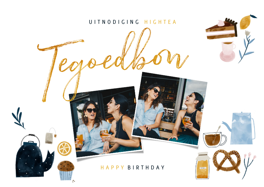 Uitnodigingen - Uitnodiging Tegoedbon High Tea illustraties en foto's