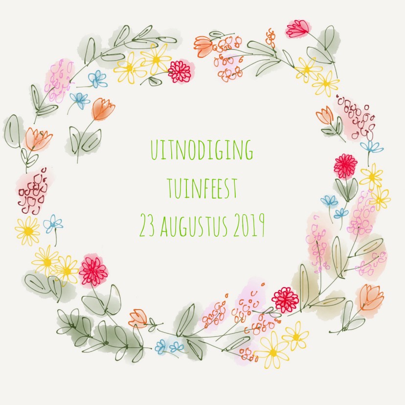 Uitnodiging Tuin Bloemen - Uitnodigingen Uitnodigingen - Uitnodiging Tuin Bloemen