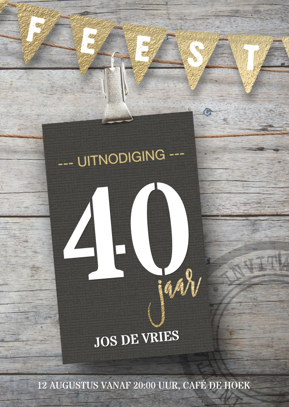 Uitnodigingen - Uitnodiging verjaardag 30 40 50 jaar