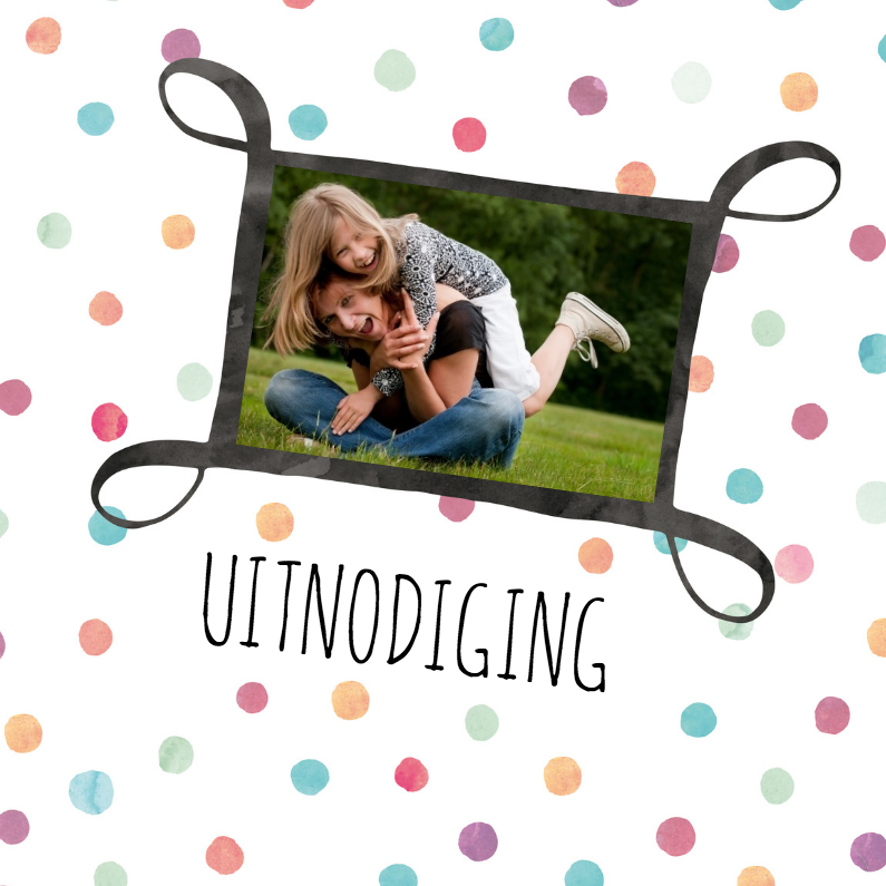 Uitnodiging verjaardag confetti - Uitnodigingen Uitnodigingen - Uitnodiging verjaardag confetti