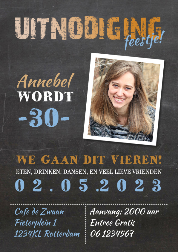 Uitnodiging verjaardag vrouw -AV - Uitnodigingen Uitnodigingen - Uitnodiging verjaardag vrouw -AV