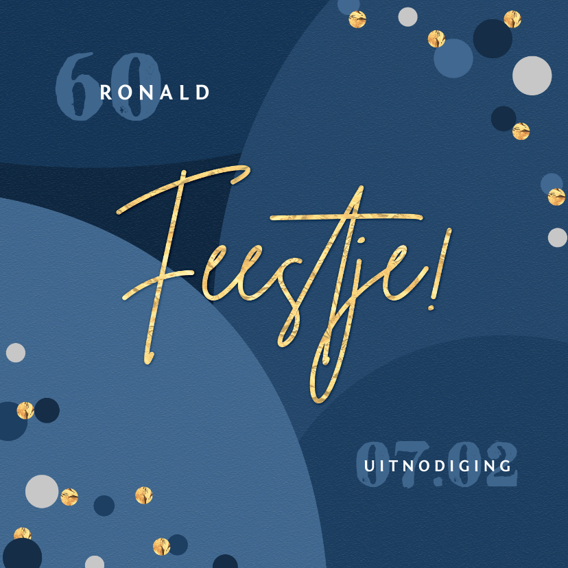 Uitnodigingen - Uitnodiging verjaardagsfeest goud confetti stijlvol