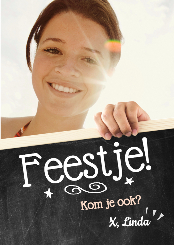 Uitnodiging verjaardagsfeest krijtbord - Uitnodigingen Uitnodigingen - Uitnodiging verjaardagsfeest krijtbord