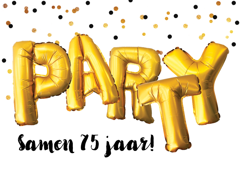 Uitnodiging verjaardagsfeest samen jarig Party goud confetti - Uitnodigingen Uitnodigingen - Uitnodiging verjaardagsfeest samen jarig Party goud confetti