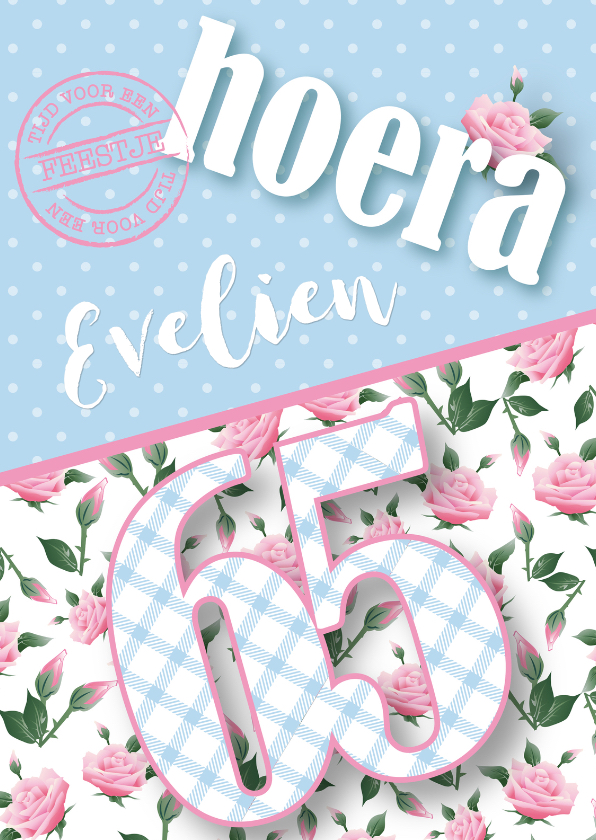 Uitnodiging verjaardagsfeest vrouw rozen 65 - Uitnodigingen Uitnodigingen - Uitnodiging verjaardagsfeest vrouw rozen 65