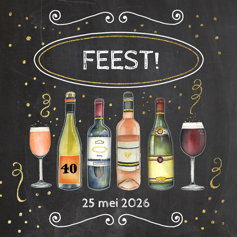 Uitnodigingskaart feest wijn - Uitnodigingen Uitnodigingen - Uitnodigingskaart feest wijn