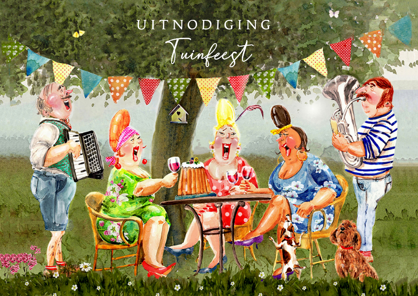 Uitnodigingen - Uitnodigingskaart feestje met muzikanten