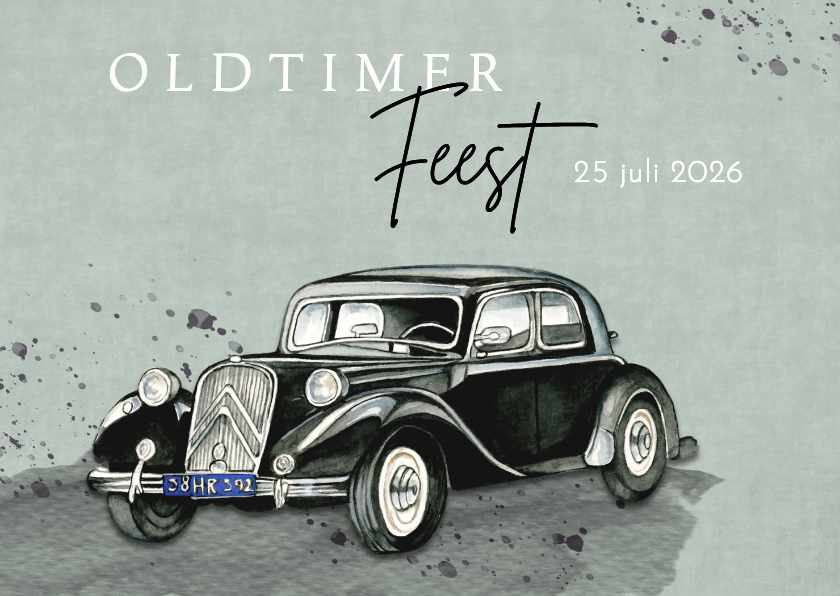 Uitnodigingskaart oldtimer - Uitnodigingen Uitnodigingen - Uitnodigingskaart oldtimer