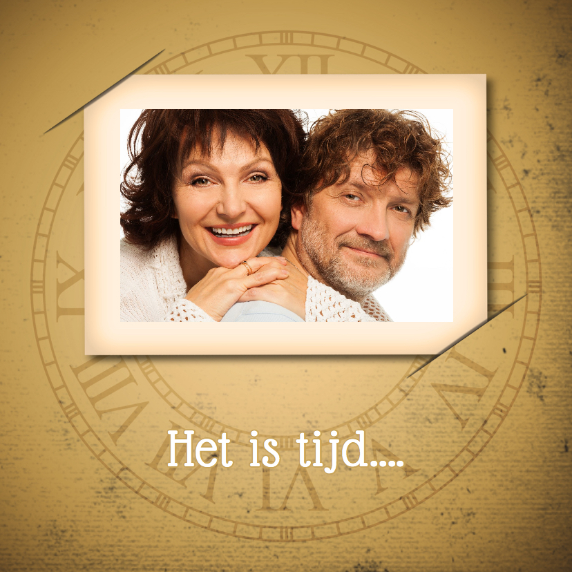 Uitnodigingskaart Tijd klok RB - Uitnodigingen Uitnodigingen - Uitnodigingskaart Tijd klok RB