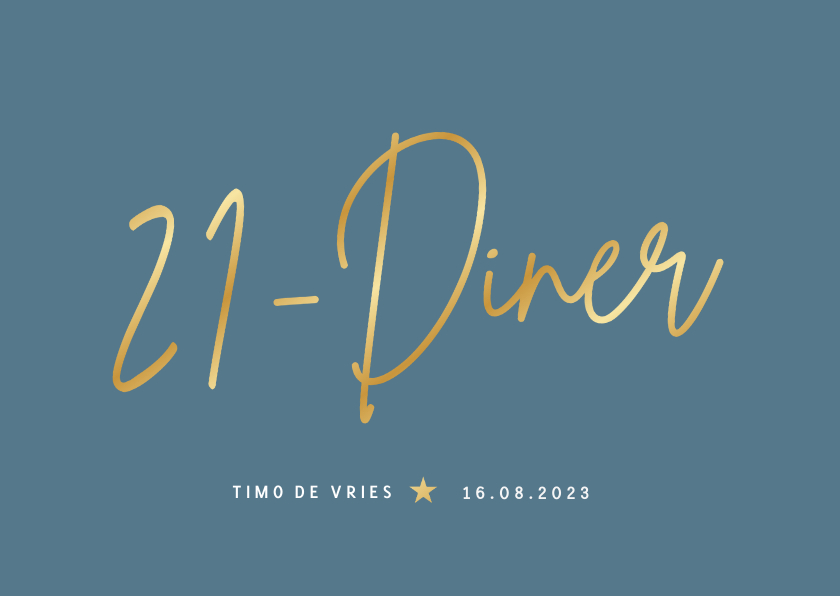Uitnodigingen - Uitnodigingskaart voor een 21 diner van een jongen