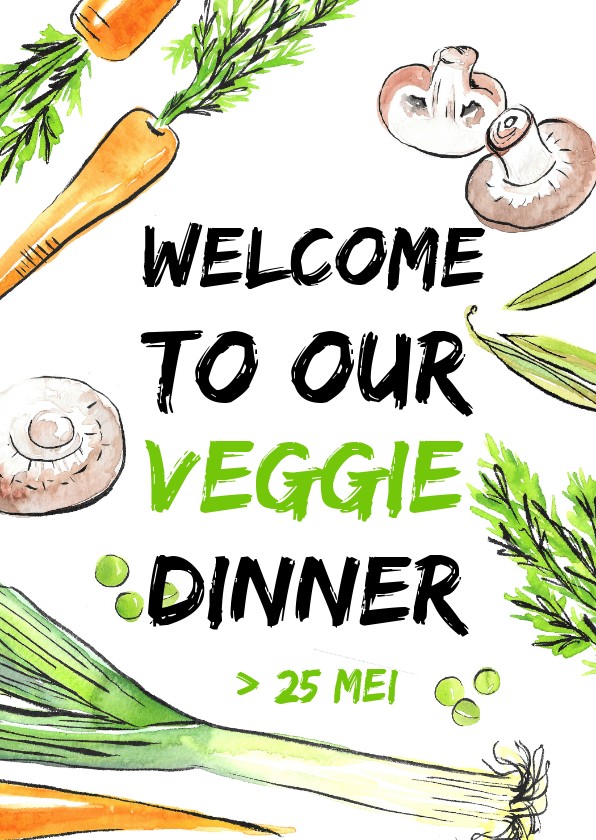 Uitnodigingen - Veggie dinerkaart