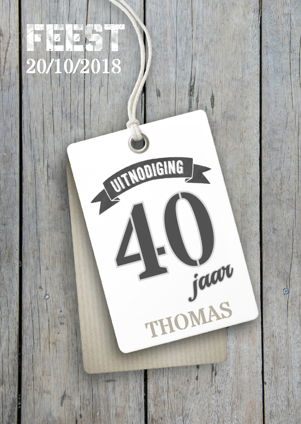 Uitnodigingen - Verjaardag 40 jaar uitnodiging