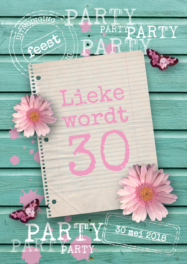 Verjaardagsfeest party vrouw - Uitnodigingen Uitnodigingen - Verjaardagsfeest party vrouw
